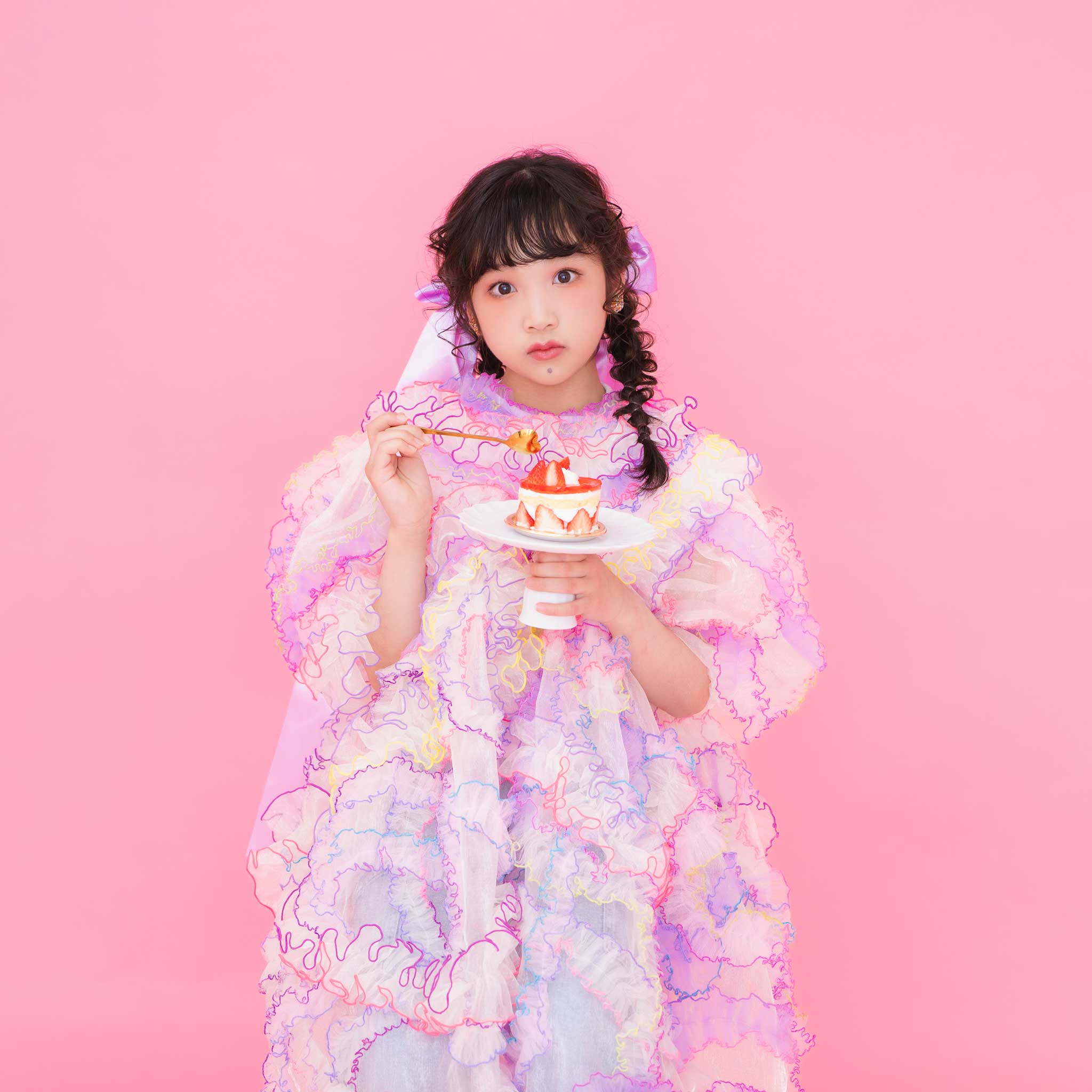藤の花のエッジングチュールドレス - heartmelt こども衣装レンタルこども衣装レンタル