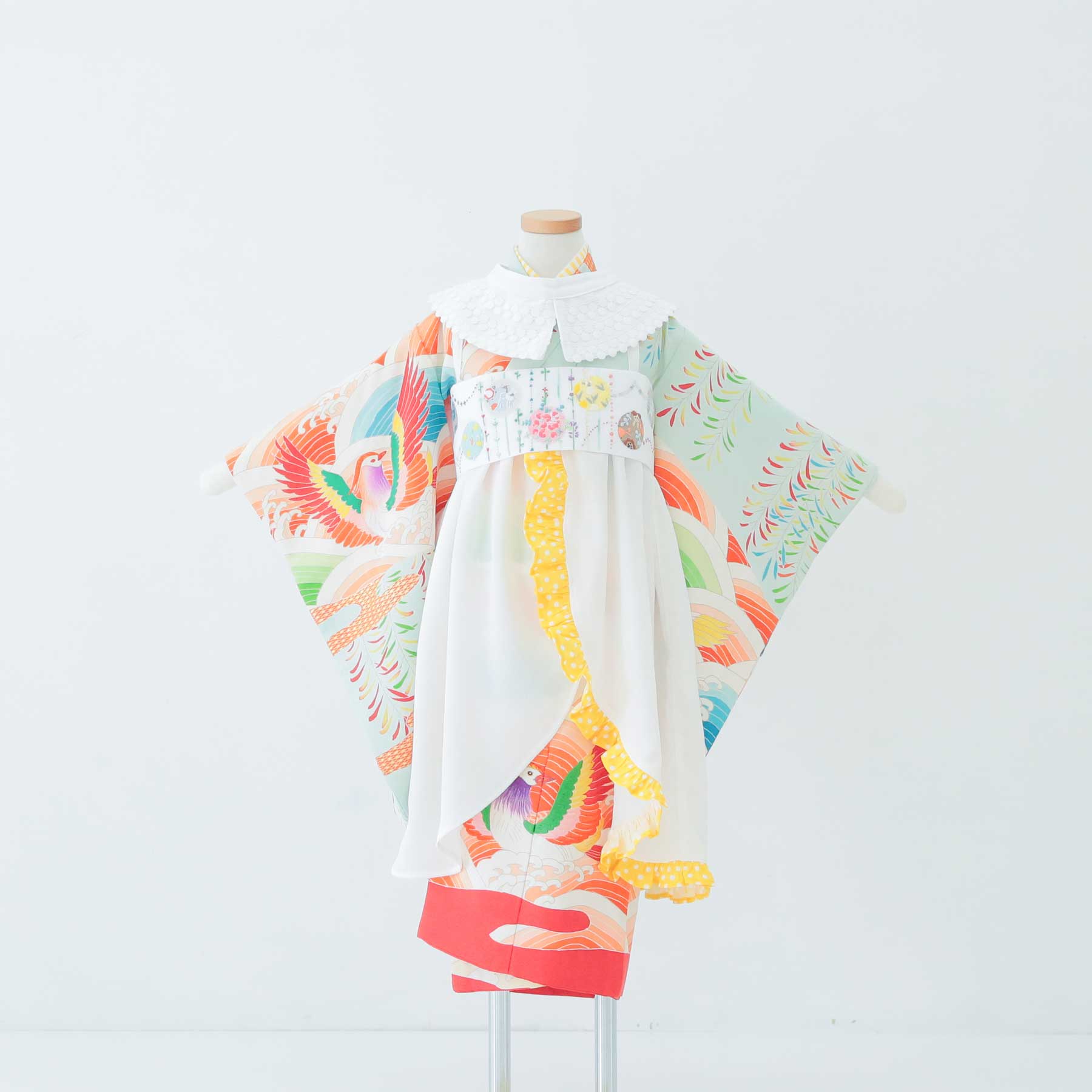 【七五三】手刺繍帯のキッズエプロン|刺繍が選べる特別なレンタル品【heartmelt】