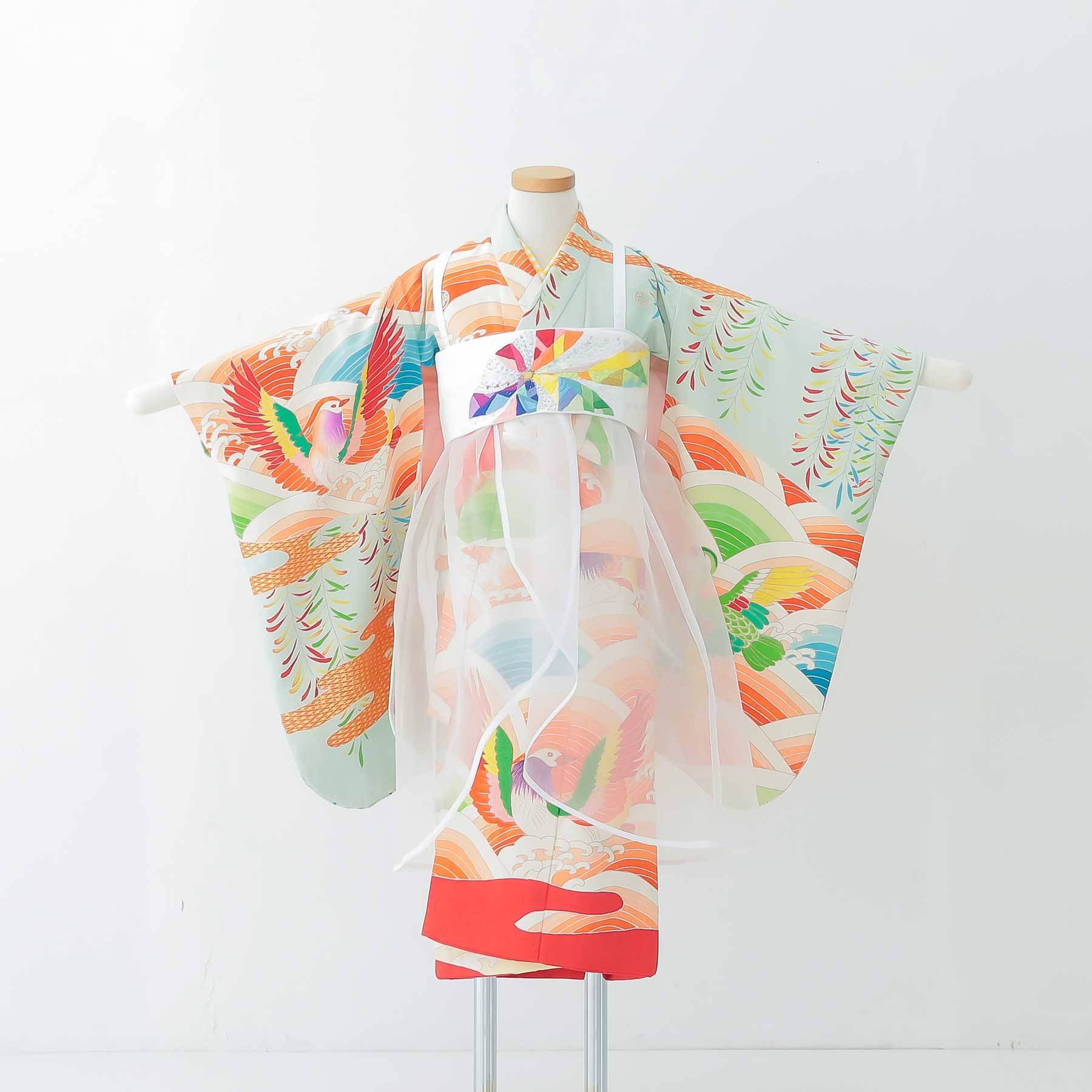 【七五三】手刺繍帯のキッズエプロン|刺繍が選べる特別なレンタル品【heartmelt】