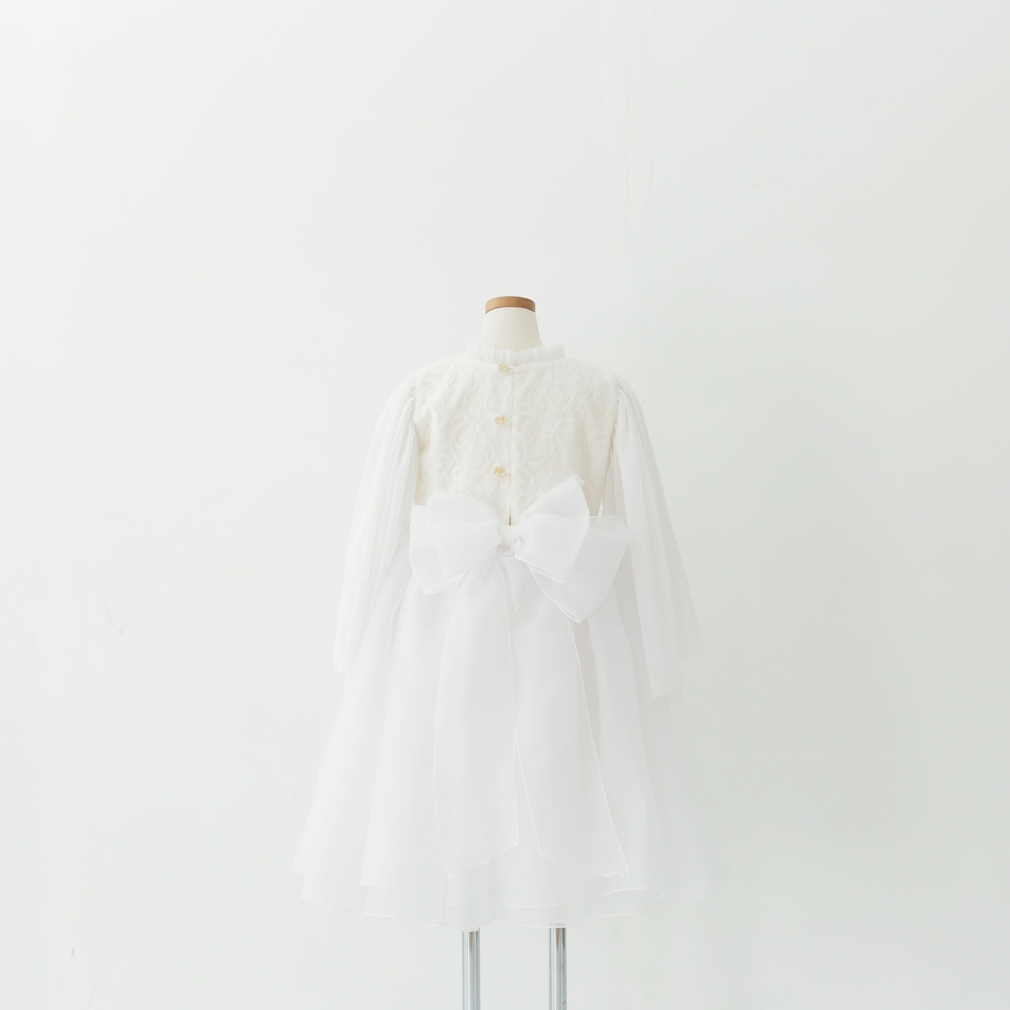 チュールとオーガンジーのWhiteドレス - heartmeltこども衣装レンタル
