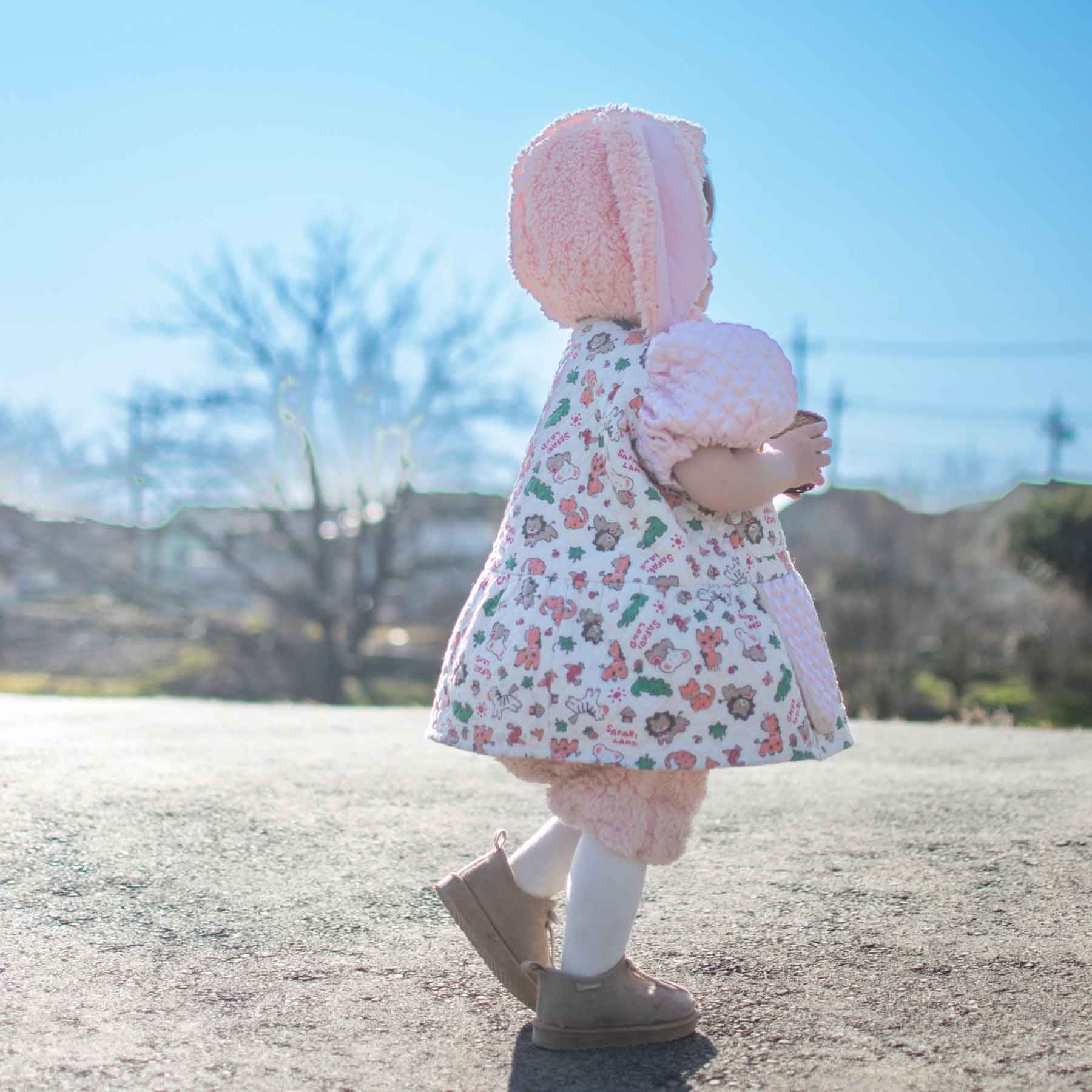 ピンクうさぎのセットアップ|モデル着用イメージ|キッズレンタルドレス【heartmelt】