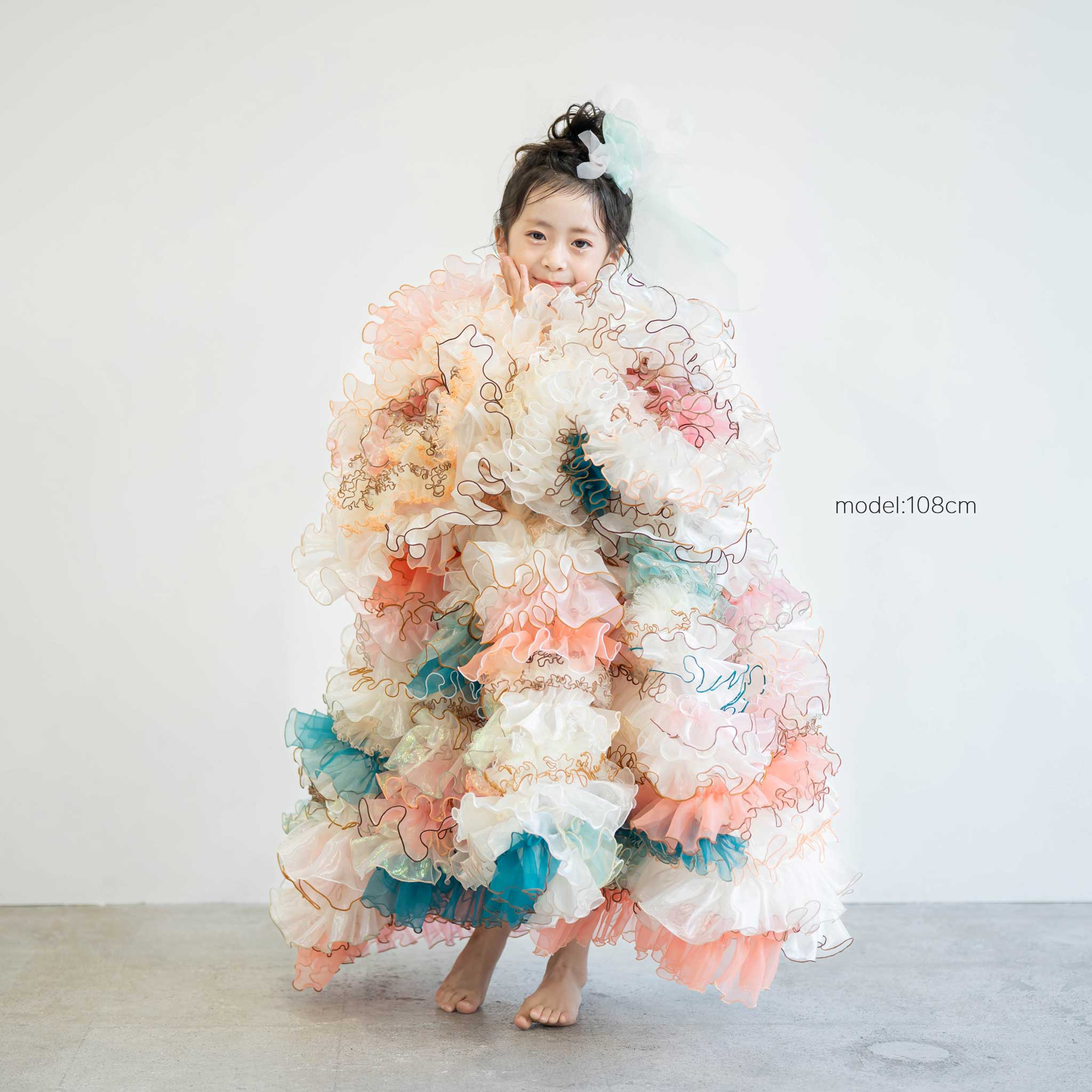 ramarama｜真珠のフリルドレス｜キッズレンタルドレス【heartmelt】