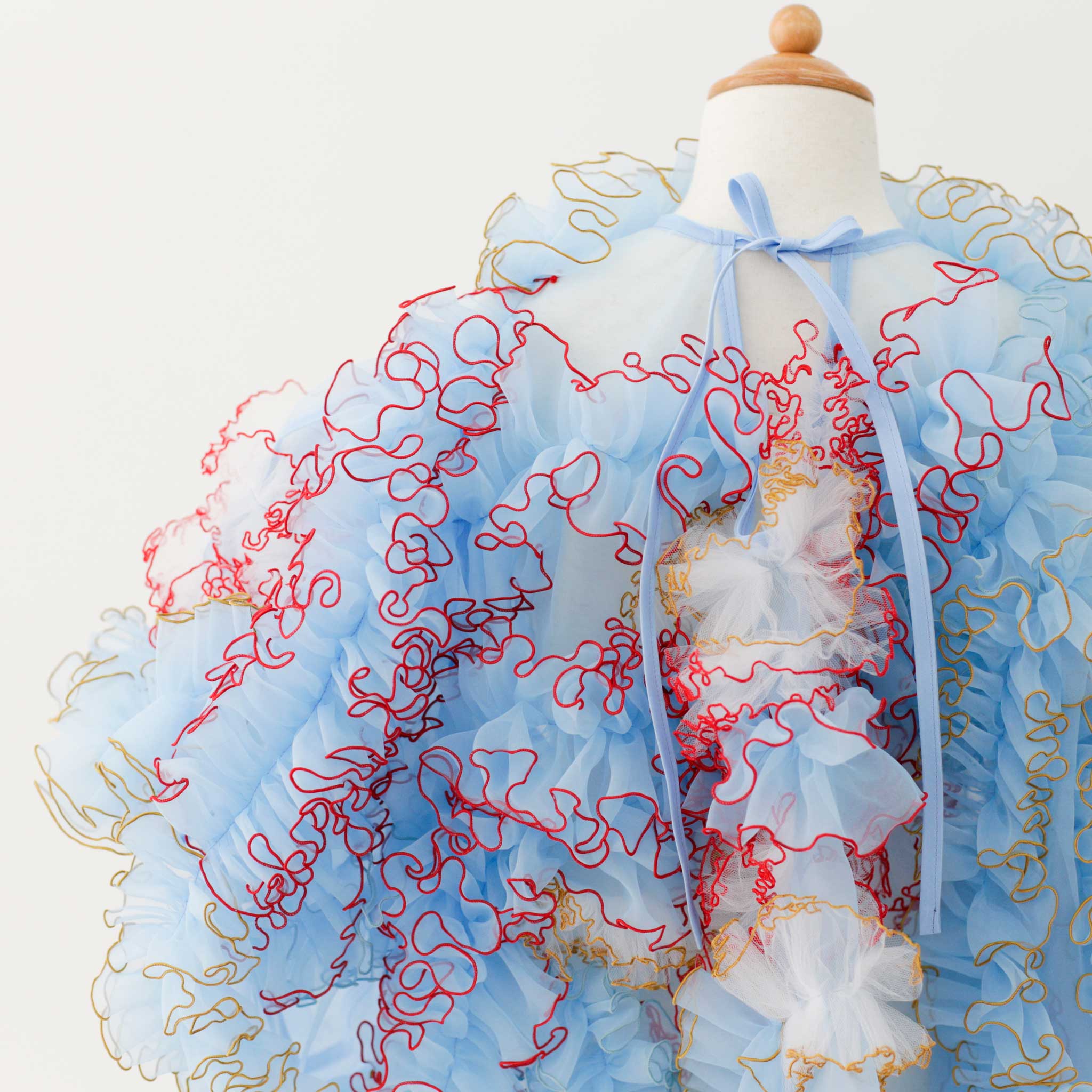 青い鳥のフリルドレス｜キッズレンタルドレス【heartmelt】