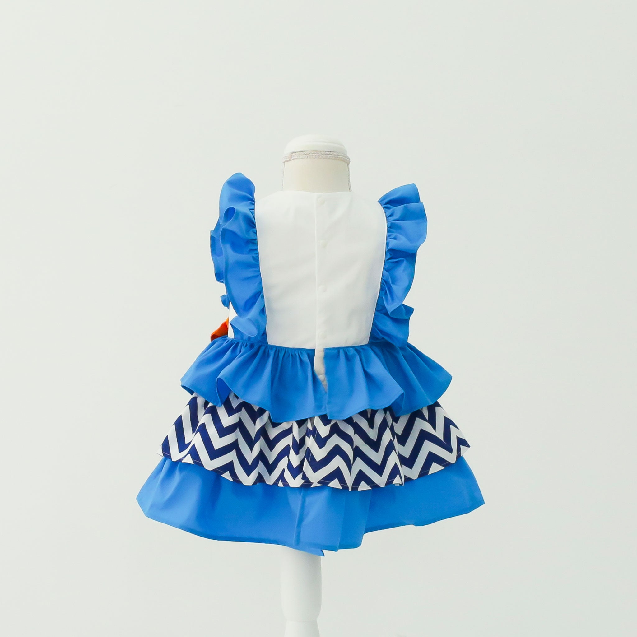 Dull pink and gray striped dress