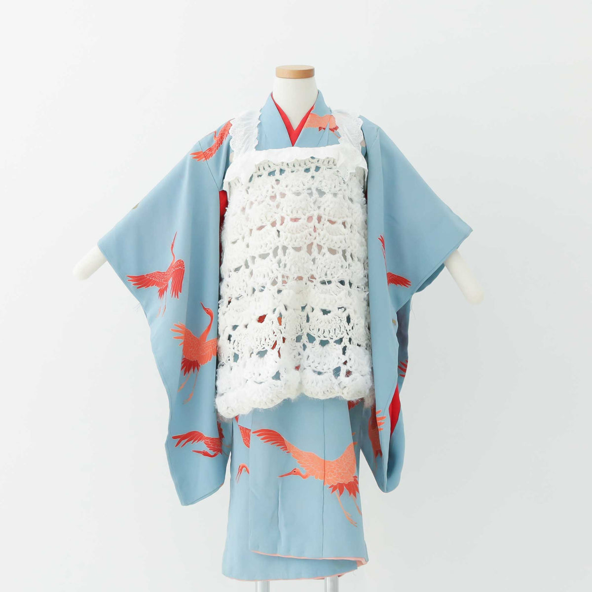 七五三】白いレースのニット被布｜heartmelt
