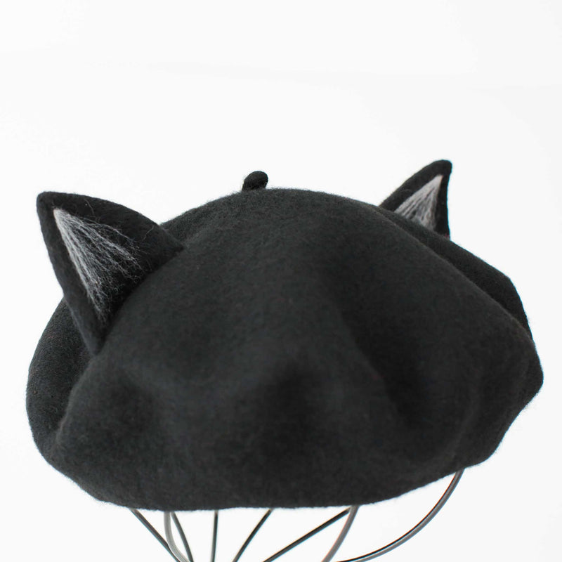 猫耳ベレー帽（ブラック） - heartmeltこども衣装レンタル
