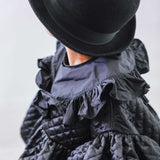 ブラックサテンのキルティングドレス - heartmeltこども衣装レンタル
