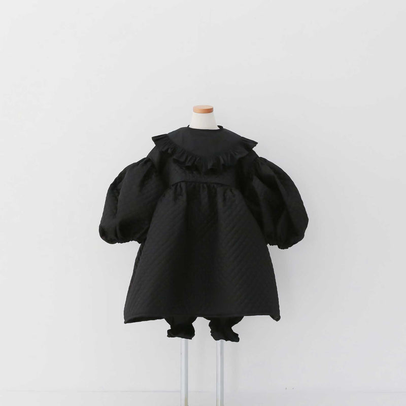ブラックサテンのキルティングドレス - heartmeltこども衣装レンタル